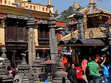 Kathmandu Swayambhunath 28 Two Statues Of Tara And A Peacock Statue Are Mounted On Pillars Near Hariti Temple West Of Swayambhunath Stupa 
